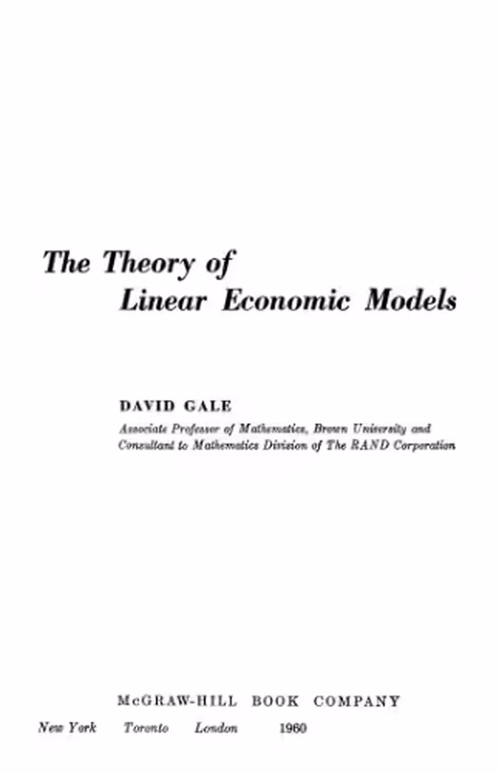 خرید و دانلود نسخه کامل کتاب The Theory of Linear Economic Models