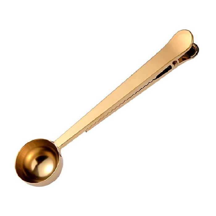 قاشق طلايي قهوه با گيره