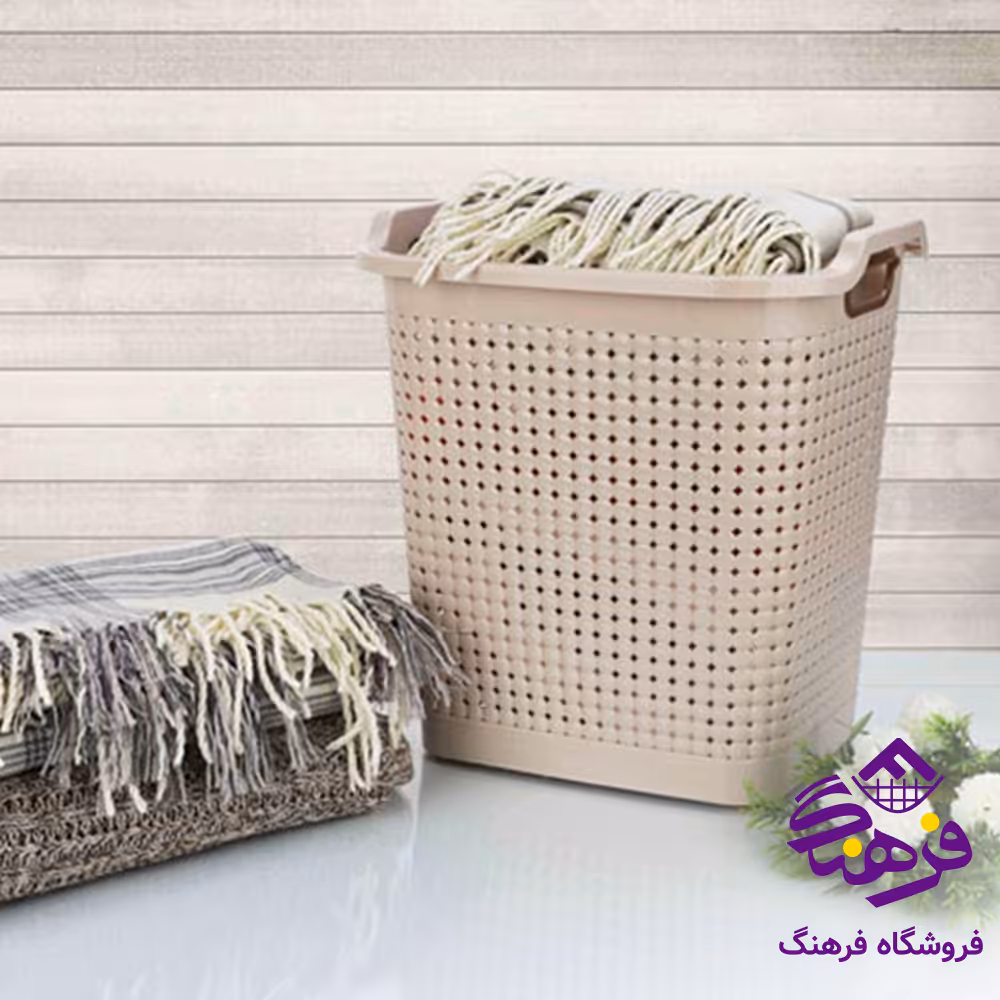 سبد رخت مستطیل متوسط چرخدار طرح مایا هوم ت