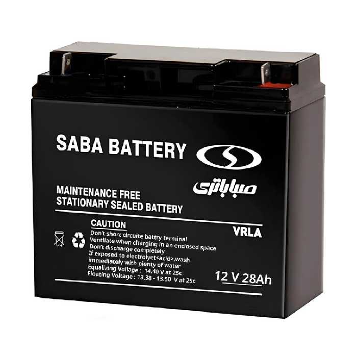 باتری یو پی اس 12 ولت 28 آمپر صبا باتری