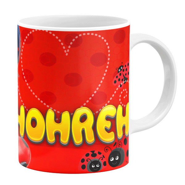 ماگ طرح دختر کفشدوزکی مدل کریم