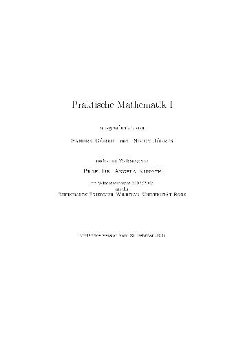 خرید و دانلود نسخه کامل کتاب Praktische Mathematik I 001