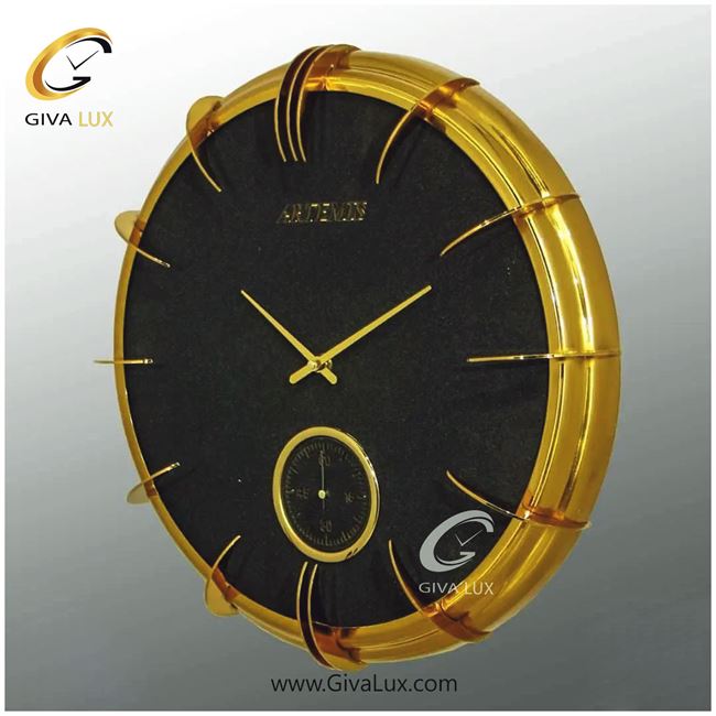 ساعت دیواری اورجینال آرتمیس آلیاژ فلزی طلایی| کد رفرنس 12728، مدل: 30290Gold Black