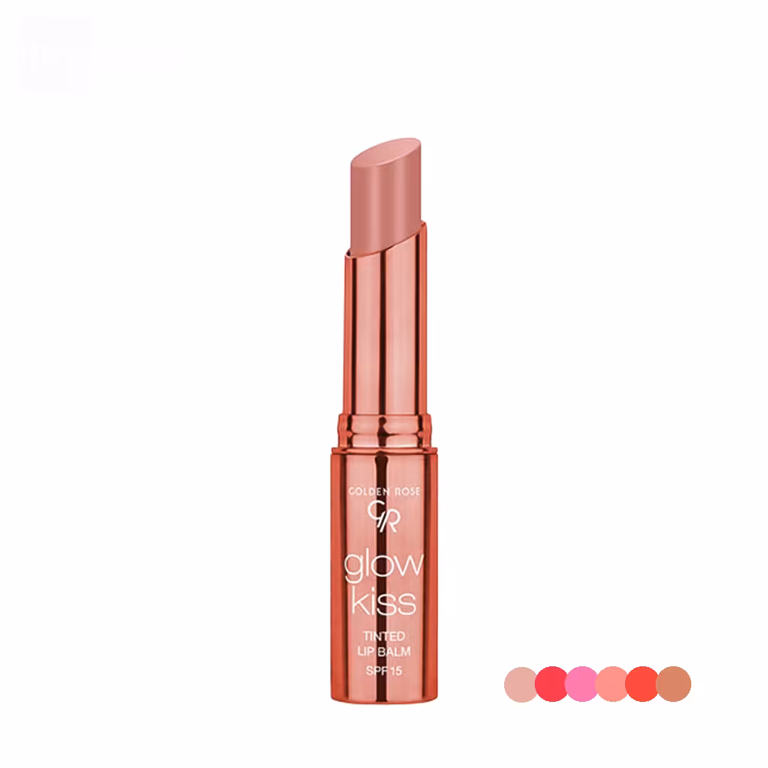 تینت بالم لب جامد گلدن رز مدل Glow Kiss حاوی SPF15 در 6 رنگ وزن 3 گرم