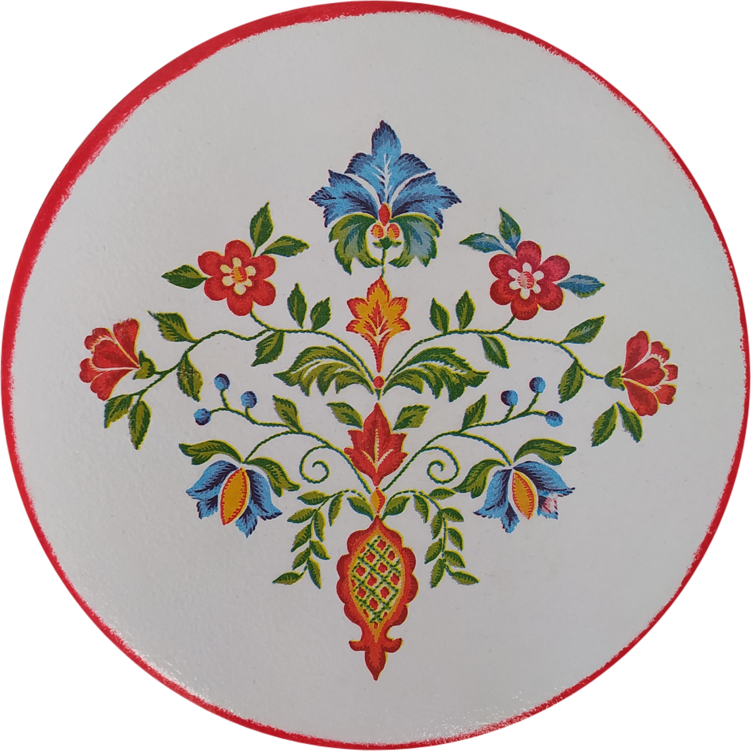 بشقاب دیوارکوب سفالی مدل گل کاشی