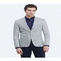 کت بلیزر خاکستری مردانه ژاکت مخلوط پنبه ای با رنگ روشن میکرو مدرن Kip