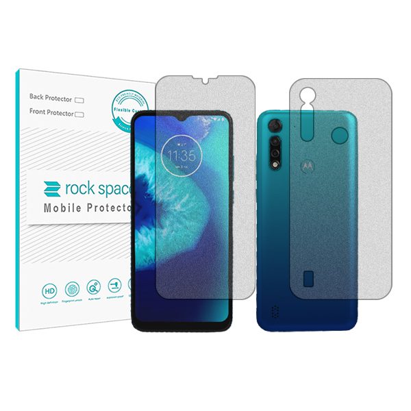 گلس صفحه نمایش و پشت گوشی موتورولا G8 Power Lite مدل نانو هیدروژل مات برند راک اسپیس کد6138ss