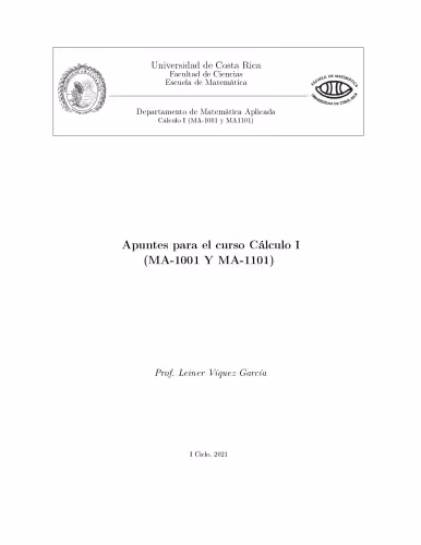 خرید و دانلود نسخه کامل کتاب Apuntes para el curso Cálculo I (MA-1001 Y MA-1101)