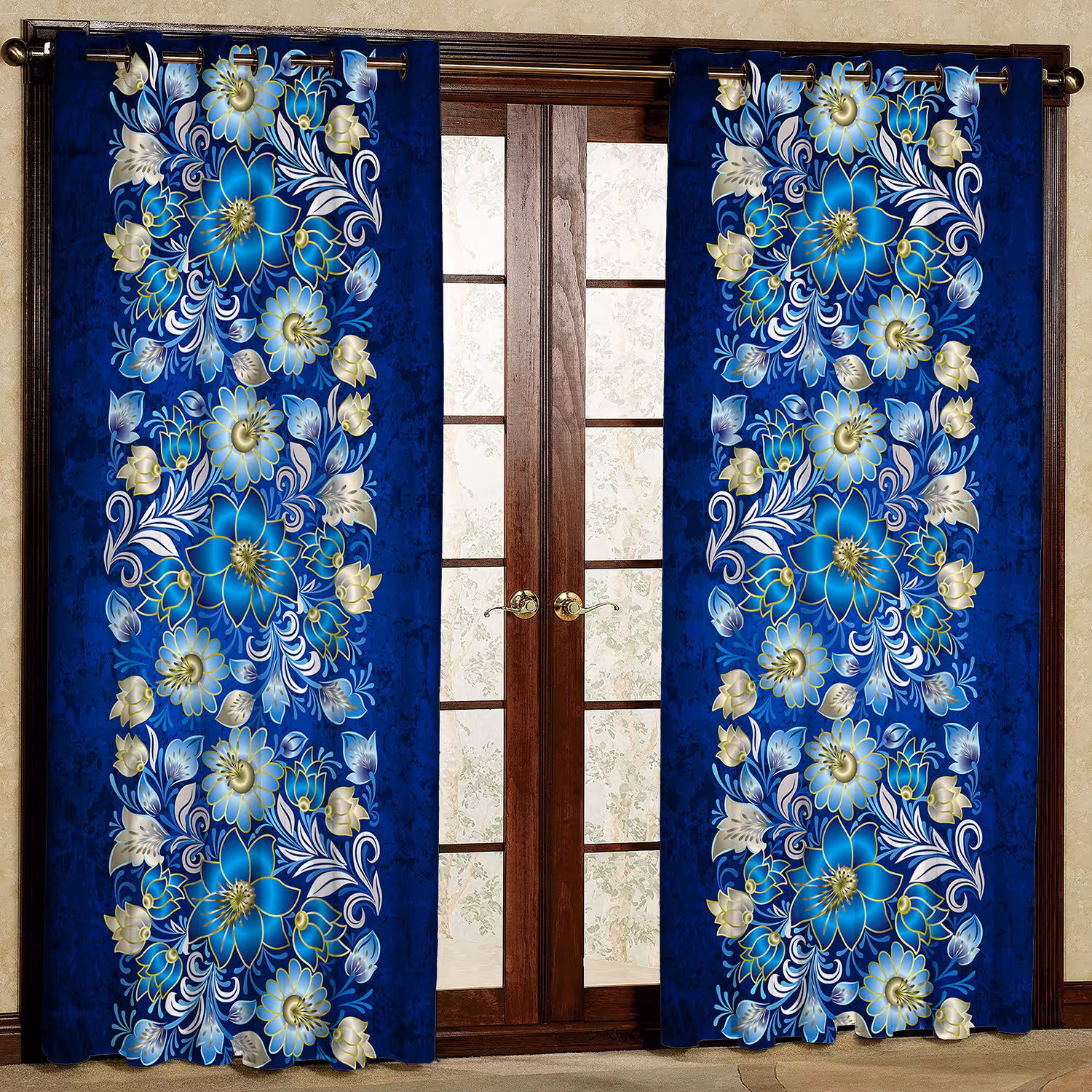  پرده مدل گل دار مخمل پانچی کد 4743 سایز 200x140 سانتی متر