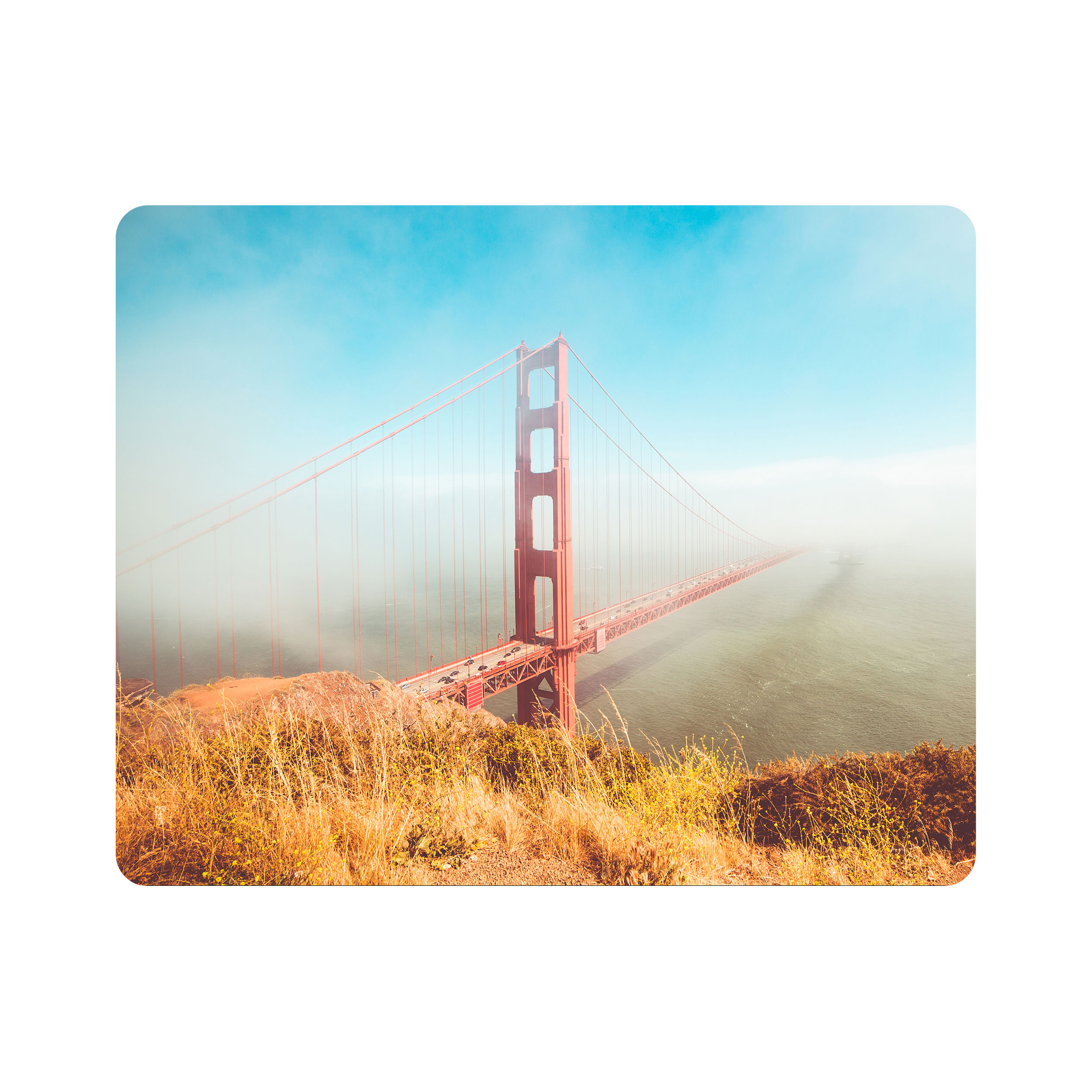 ماوس پد اطلس آبی طرح طبیعت و پل گلدن گیت مدل T1759