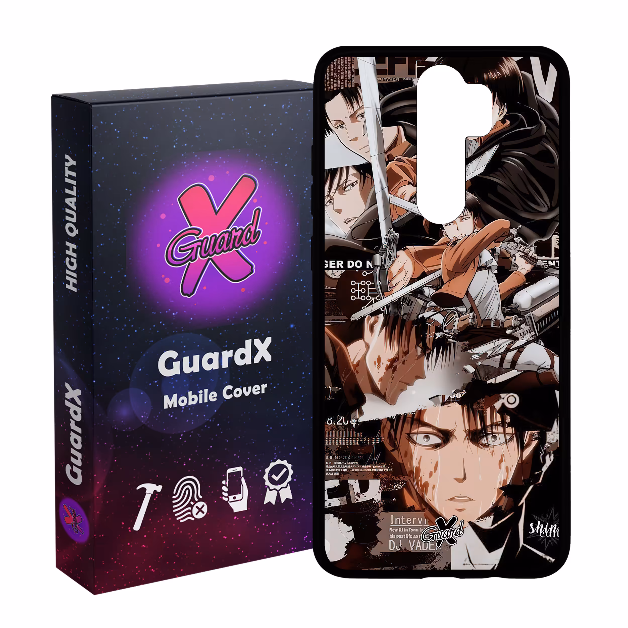 کاور گارد ایکس طرح لیوای انیمه مدل Glass10486 مناسب برای گوشی موبایل شیائومی Redmi Note 8 Pro