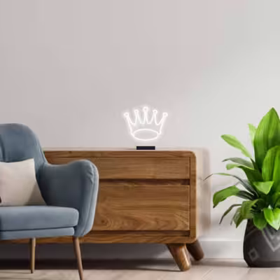 چراغ رومیزی ریموت دار مدل THRONE-GL_WHT-GLASS
