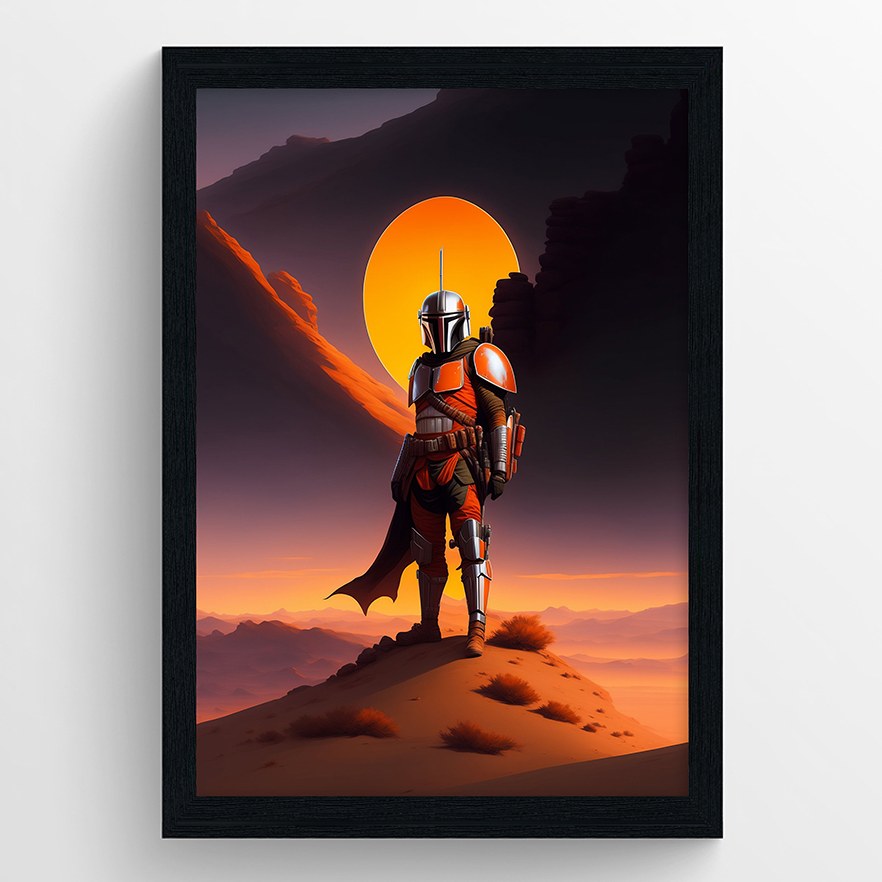 تابلو طرح جنگ ستارگان با قاب 21در30 مشکی مدل AX15