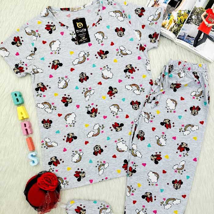 ست نخی سه تیکه تیشرت شلوار چشم بند برند ترک Barish