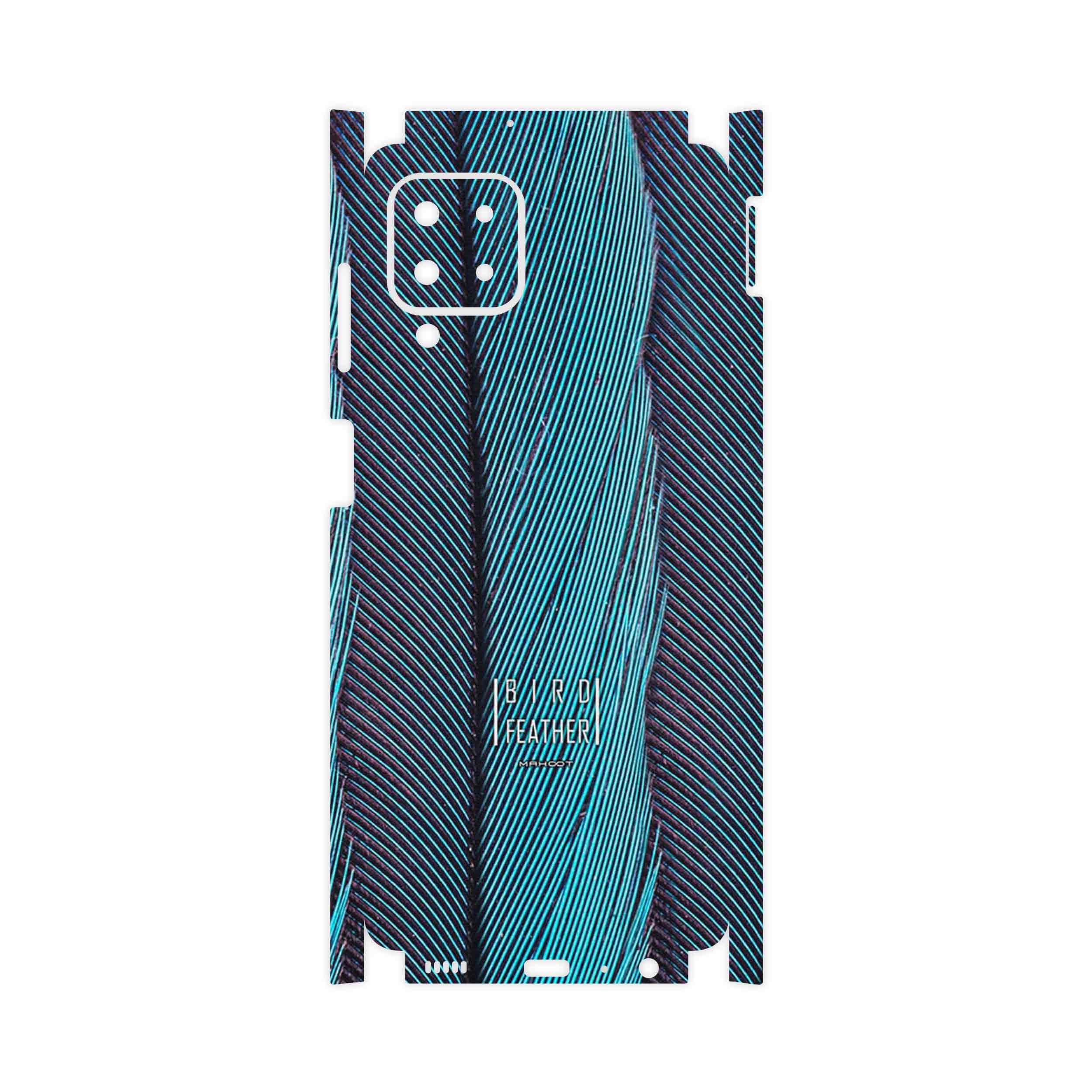 برچسب پوششی ماهوت مدل Turquoise feathers-FullSkin مناسب برای گوشی موبایل سامسونگ Galaxy M22