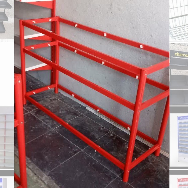 ویترین پیشخوان فلز 1.5 در 1 سه کف بدون شیشه کرایه وانت شهری به عهده مشتری( ارسال با  باربری بین شهری و پس کرایه )می باشد