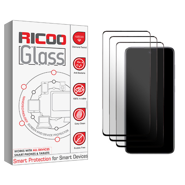 محافظ صفحه نمایش ریکو مدل Ricoo Glass NEW مناسب برای گوشی موبایل سامسونگ Galaxy A73 5G بسته سه عددی | کالا برتری
