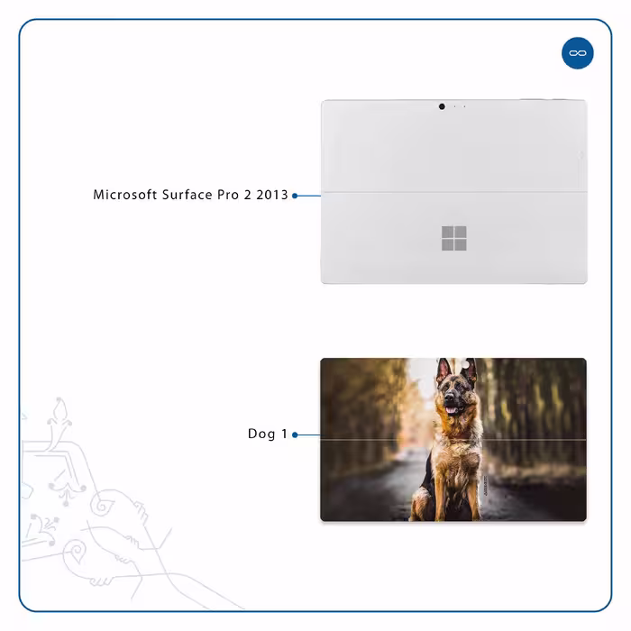 برچسب پوششی ماهوت مدل Dog-1 مناسب برای تبلت مایکروسافت Surface Pro 2 2013