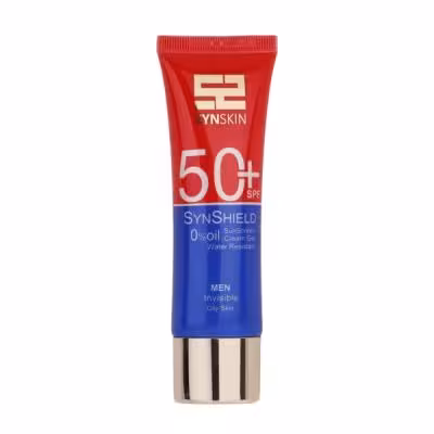 کرم ژل ضد آفتاب ساین‌ اسکین آقایان، با SPF50، مدل بی رنگ، محافظ UVA ،UVB، مناسب پوست چرب