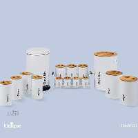 سرویس آشپزخانه 16 پارچه سفید سنباده ای یونیک 8003