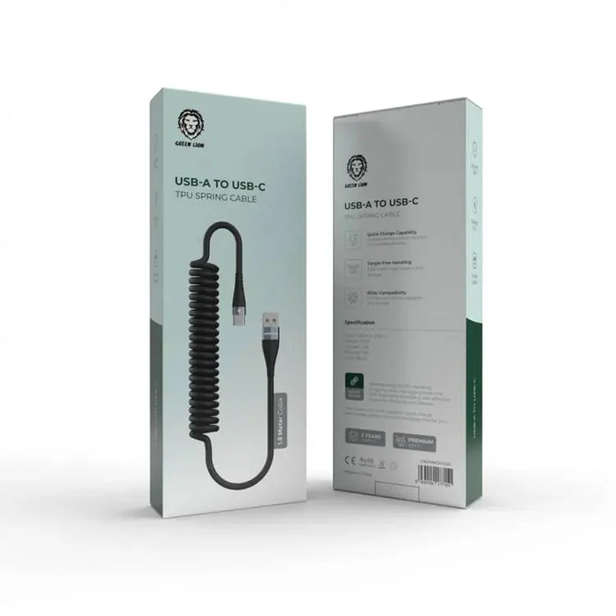 کابل 1.8 متری USB-A به Type-C گرین لاین GNSPRNGATCBK