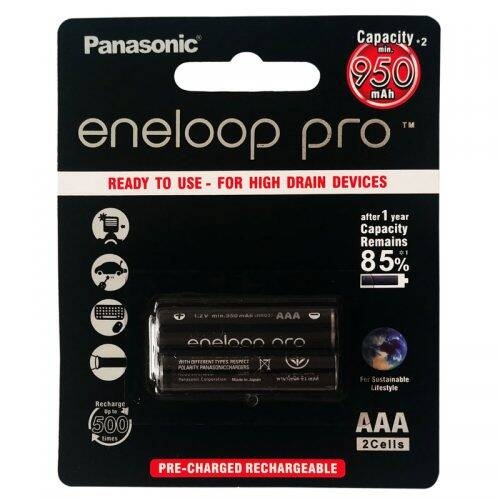 باتری نیم قلمی 2تایی Panasonic Eneloop Pro HR03 1.2V AAA