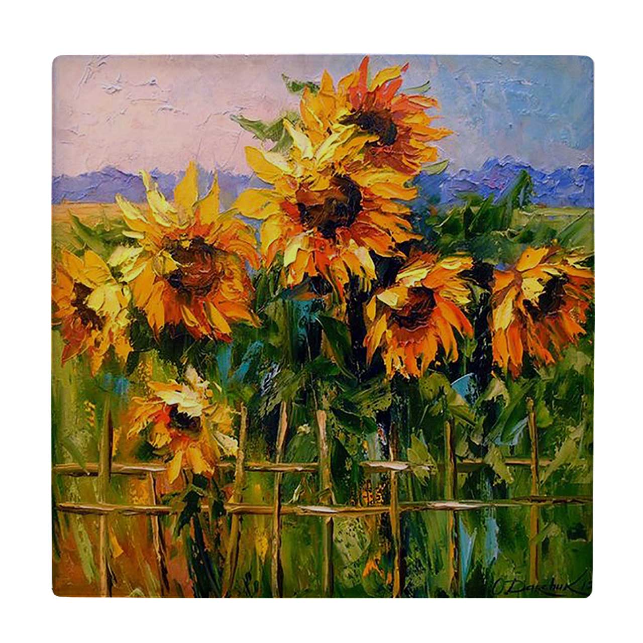  کاشی کارنیلا طرح دشت گل های آفتابگردان کد wkk1006