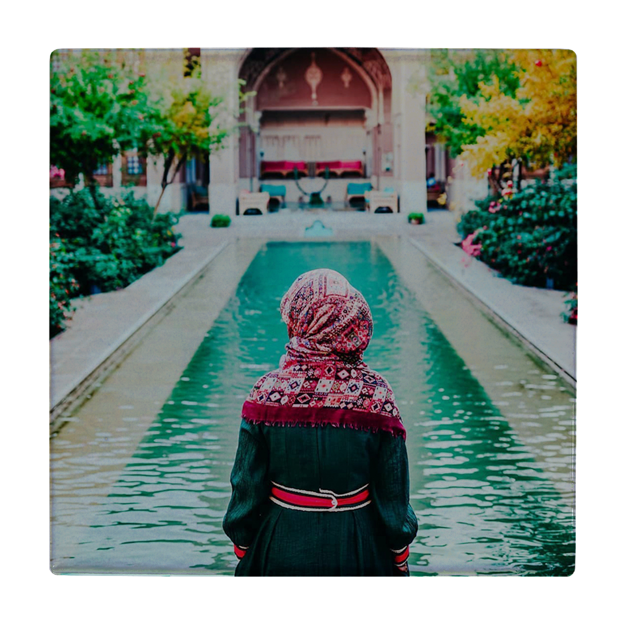 زیر لیوانی طرح باغ ایرانی کد    2345561_57