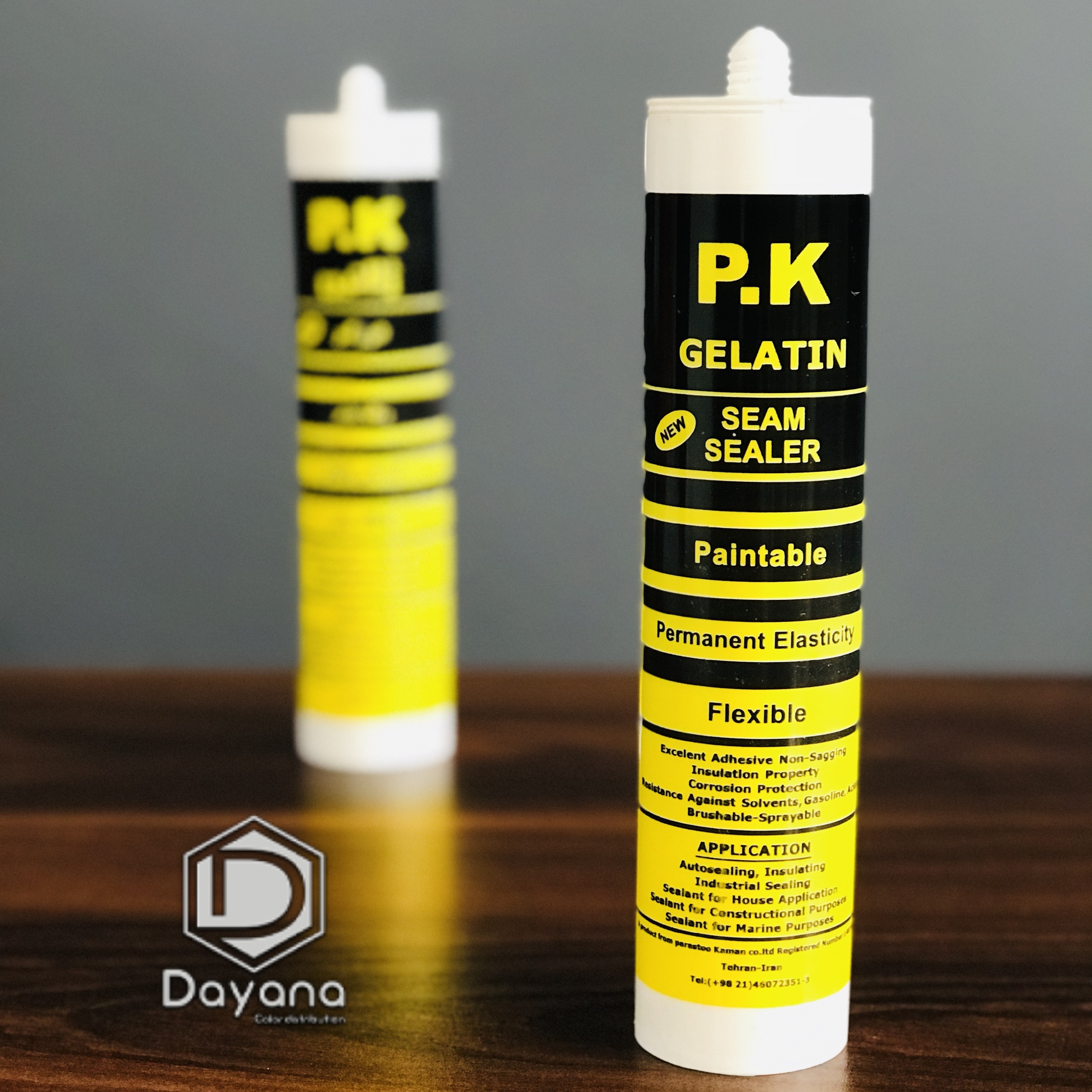 خمیر درزگیر پی کی(موم لوله ای) وزن 500 گرم رنگ های کرم،سفید و طوسی موجود میباشد