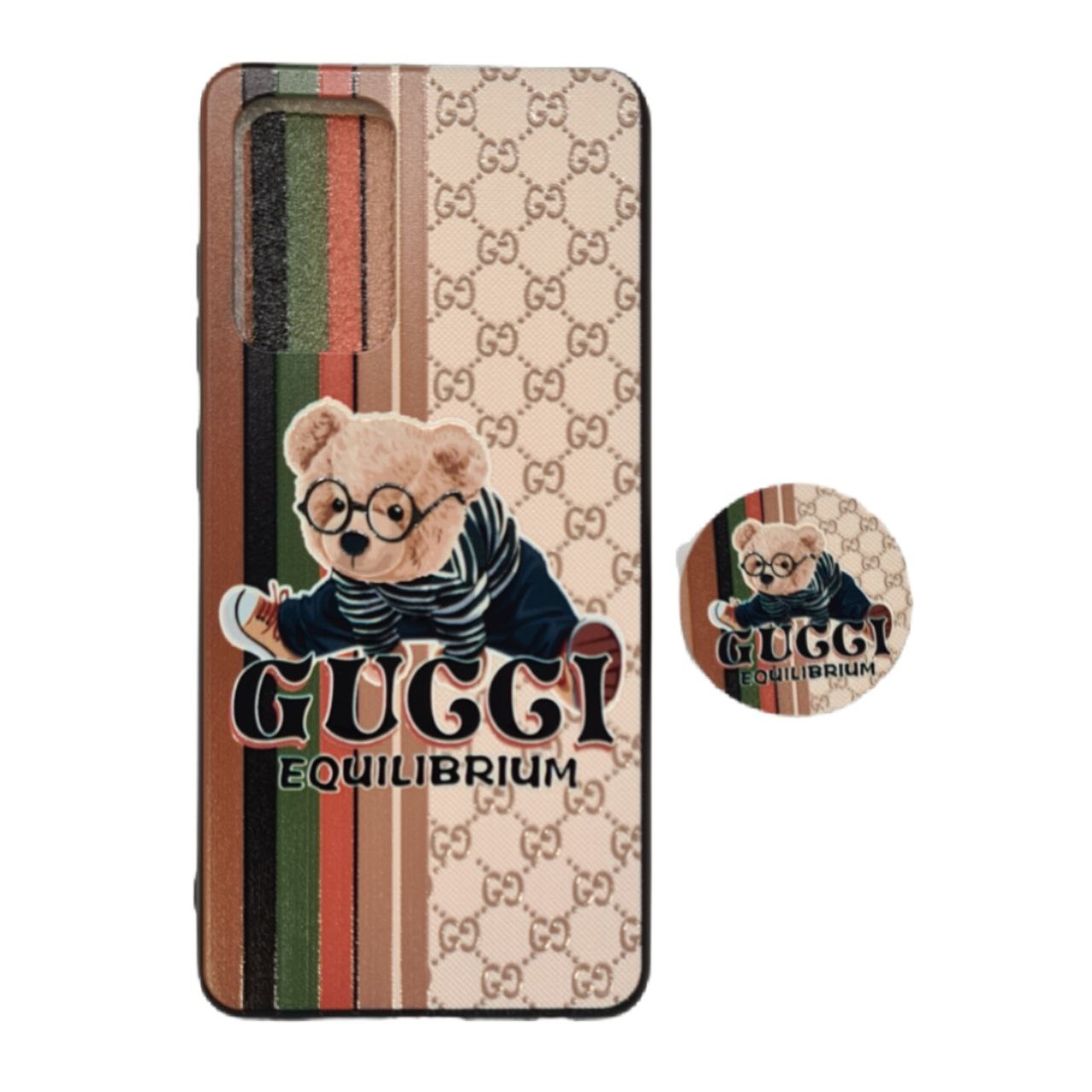 کاور طرح خرس کد 52 مناسب برای گوشی موبایل سامسونگ Galaxy A52 به همراه پاپ سوکت