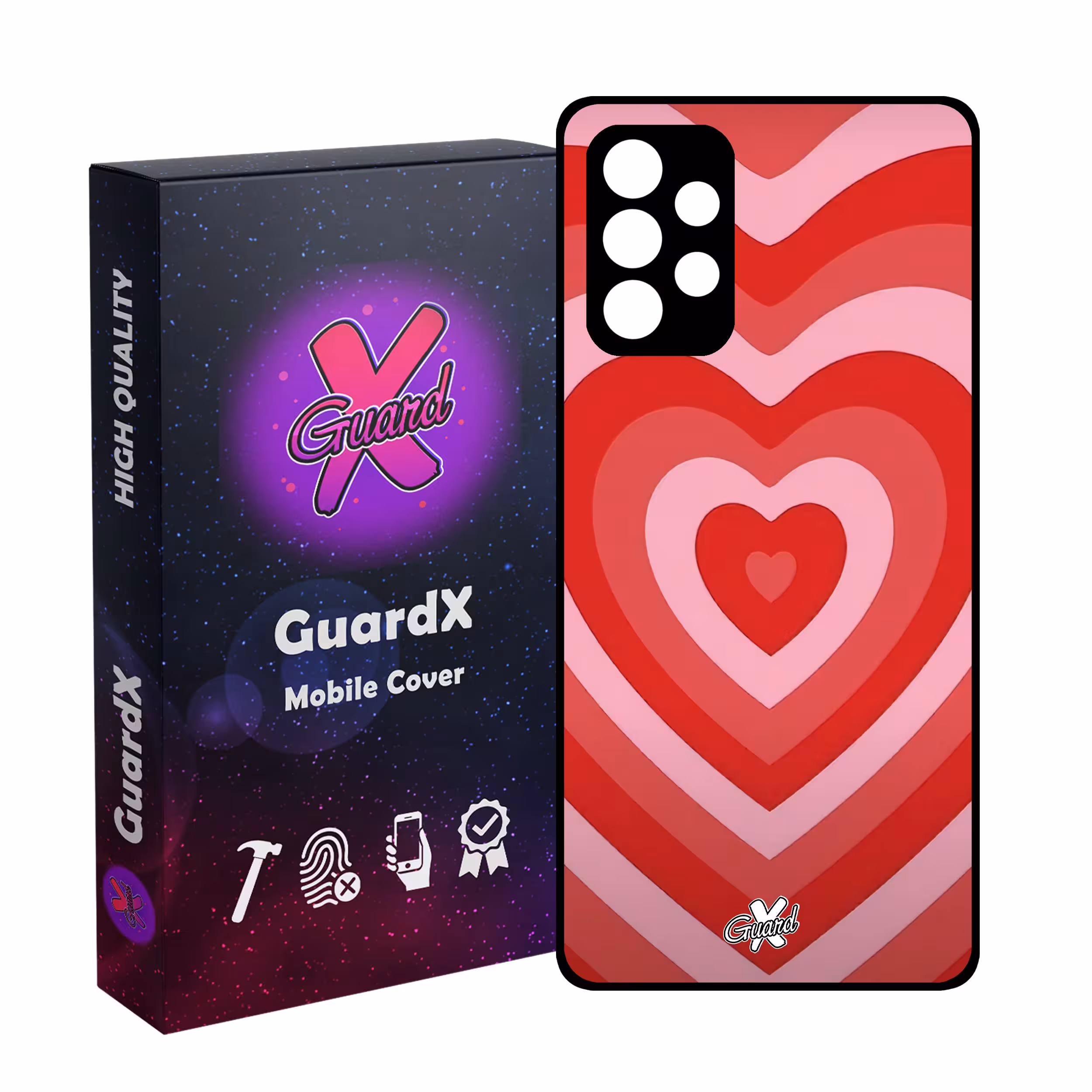 کاور گارد ایکس طرح قلب مدل Glass10511 مناسب برای گوشی موبایل سامسونگ Galaxy A72