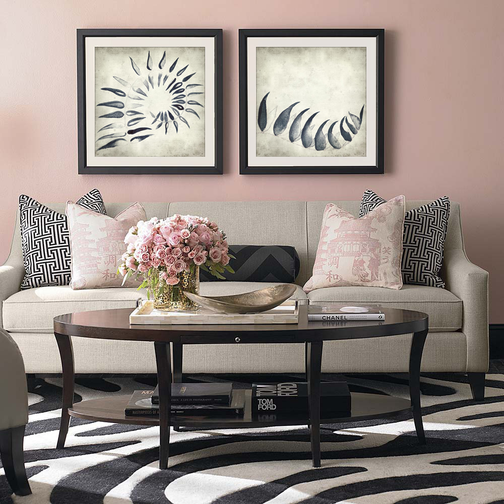 تابلو 2 تکه طرح گلبرگ سیاه و سفید کد AX14108