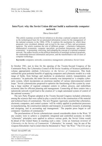 خرید و دانلود نسخه کامل کتاب InterNyet: why the Soviet Union did not build a nationwide computer network