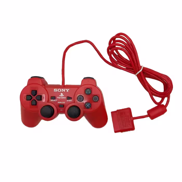 دسته سونی پلی استیشن 2 (PS2) قرمز سیم ابریشمی