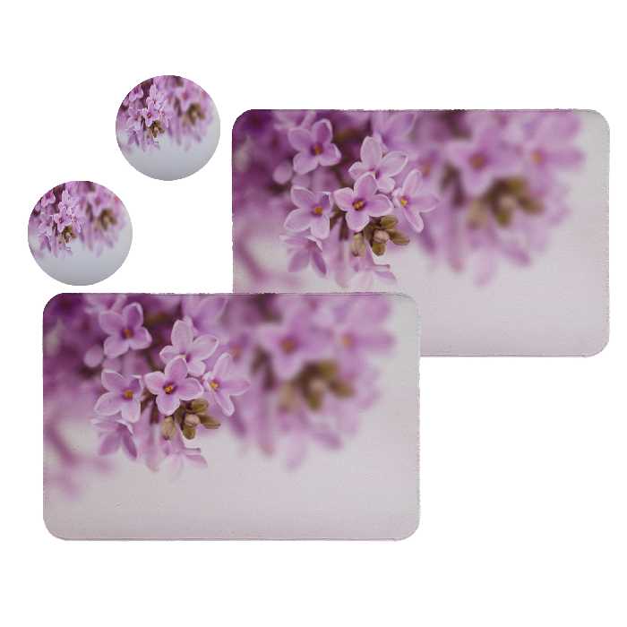 زیربشقابی طرح گل کد 8144 مجموعه 2عددی به همراه زیرلیوانی