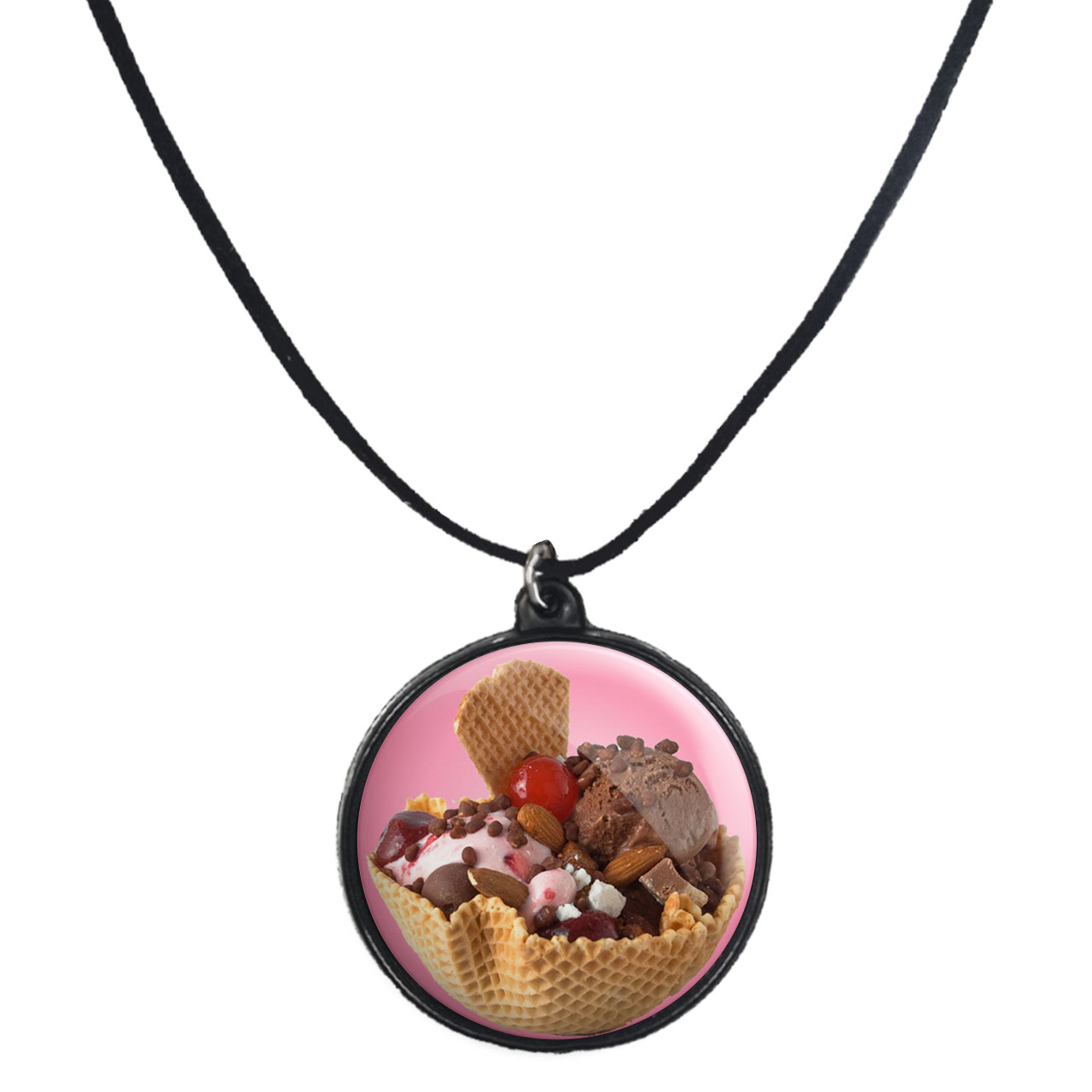 گردنبند پرمانه طرح بستنی کد pmb.29241مدل دو طرفه