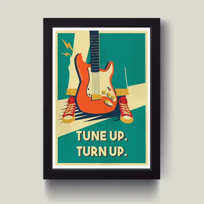 تابلو مدل Tune up Turn up کد  M1403-b | دنیای قاب