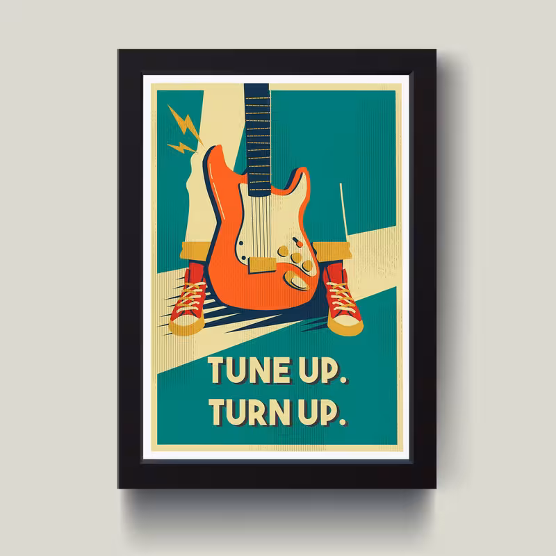 تابلو مدل Tune up Turn up کد  M1403-b | دنیای قاب