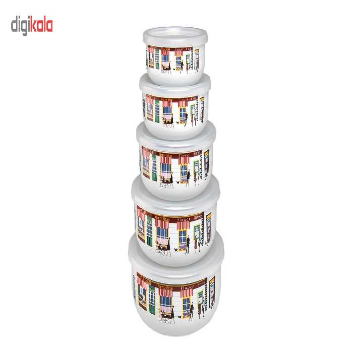 ظرف نگهدارنده رومنس طرح انگلیسی مدل20251 بسته 5 عددی
