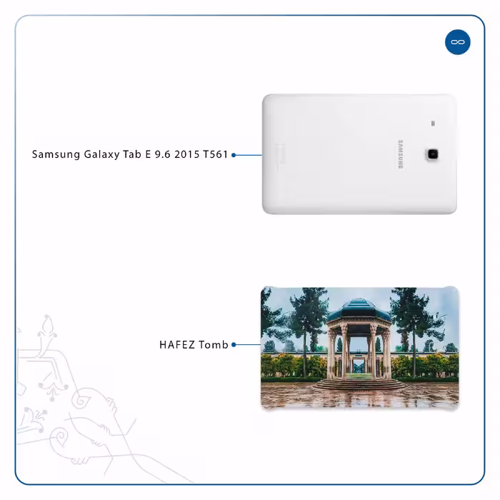 برچسب پوششی ماهوت مدل HAFEZ-Tomb مناسب برای تبلت سامسونگ Galaxy Tab E 9.6 2015 T561