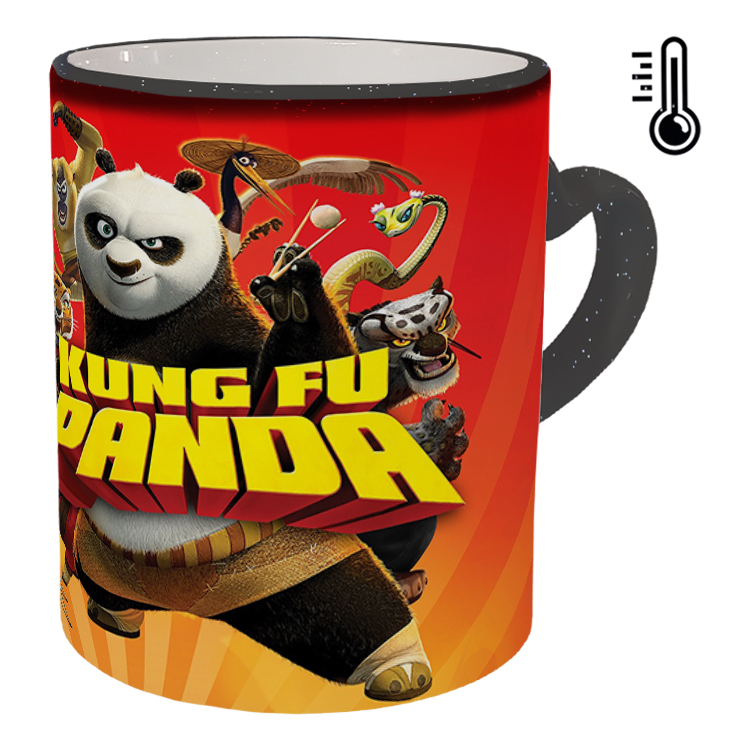 ماگ حرارتی مدل دسته قلبی اکلیلی طرح پاندا کنگ فو کار کد 29