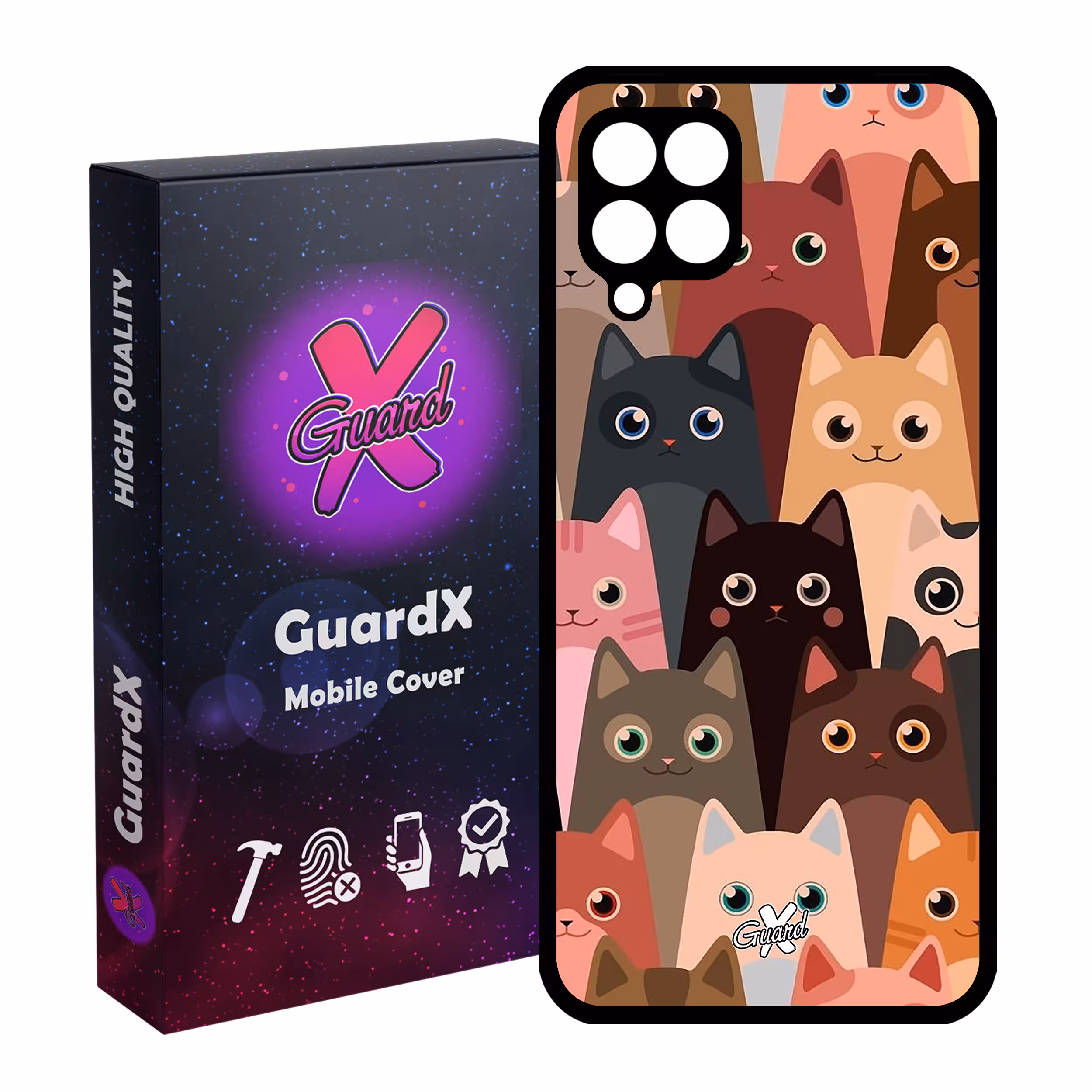 کاور گارد ایکس طرح Cat مدل Glass10067 مناسب برای گوشی موبایل سامسونگ Galaxy A12