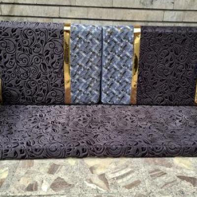 مبل خلیجی طرح حصیری با نوار طلایی | طراحی خاص با کیفیت بالا هزینه ارسال پس کرایه بامشتری