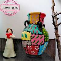 کوزه سفالی طرح چهل تیکه 