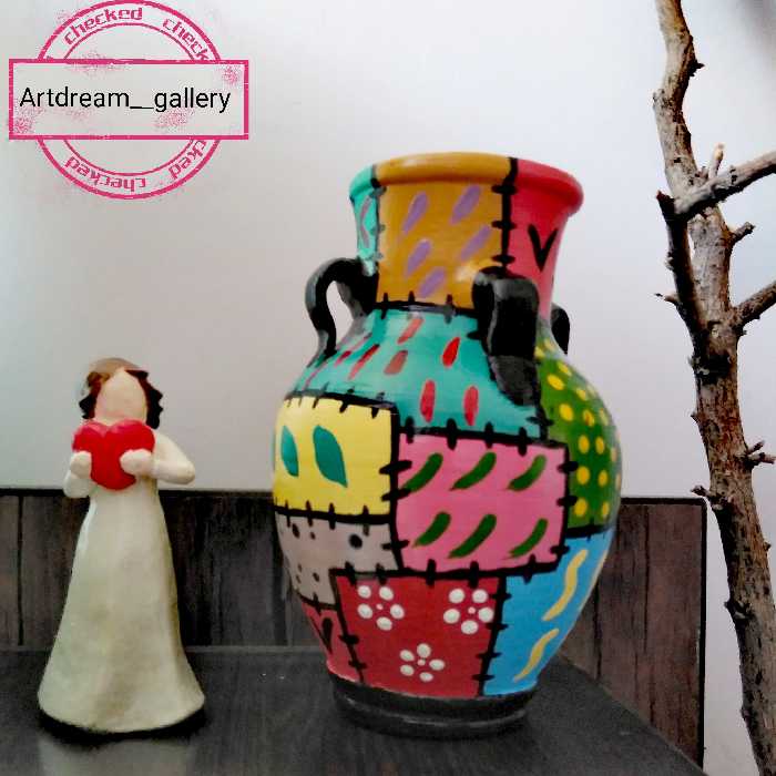 کوزه سفالی طرح چهل تیکه 