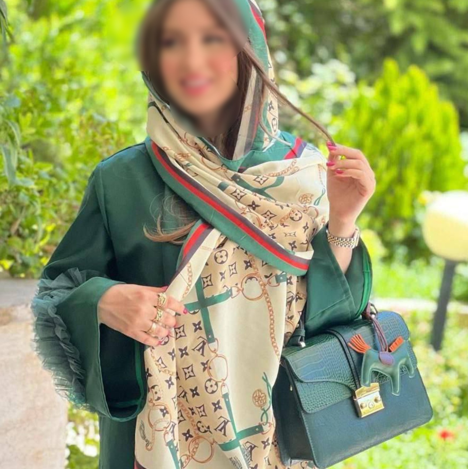 شال نخی سبز