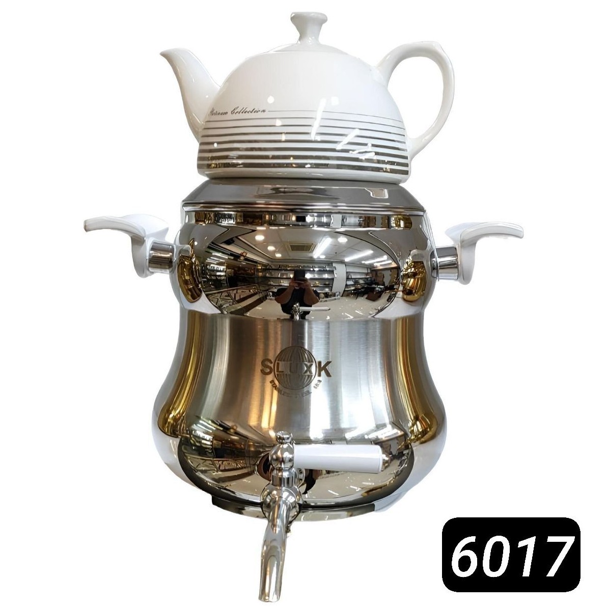 کتری قوری استیل کف چدن6017 (اس لوکس)