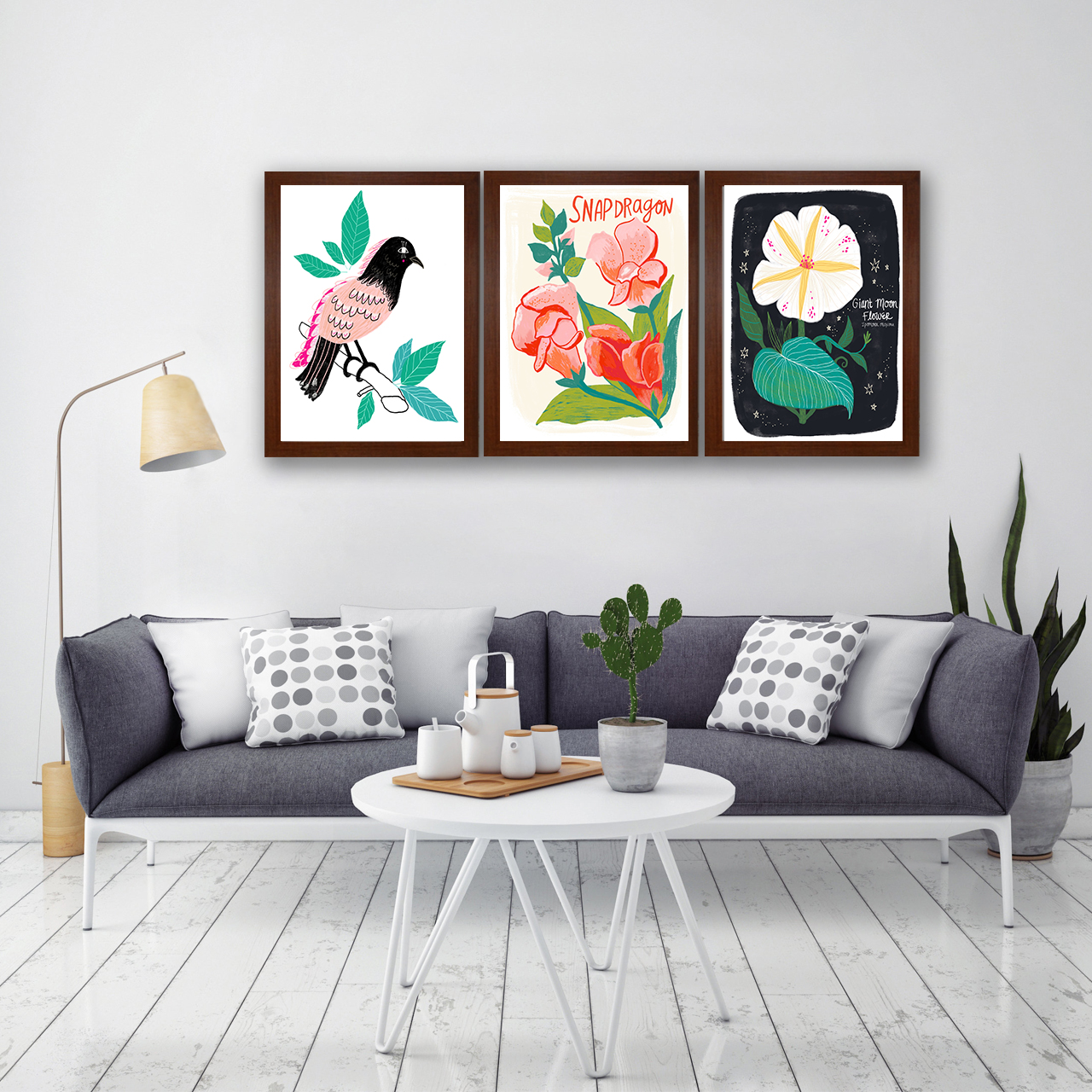 تابلو هیلما گالری کد HAP1916 BR مجموعه 3 عددی