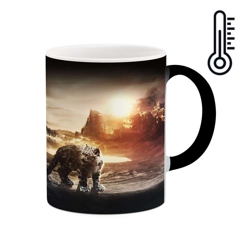 ماگ حرارتی طرح بچه شیر مدل mgh01173