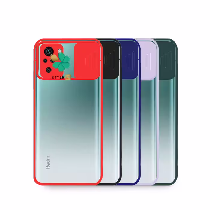قاب گوشی شیائومی Redmi Note 10 مدل پشت شفاف محافظ لنزدار کشویی